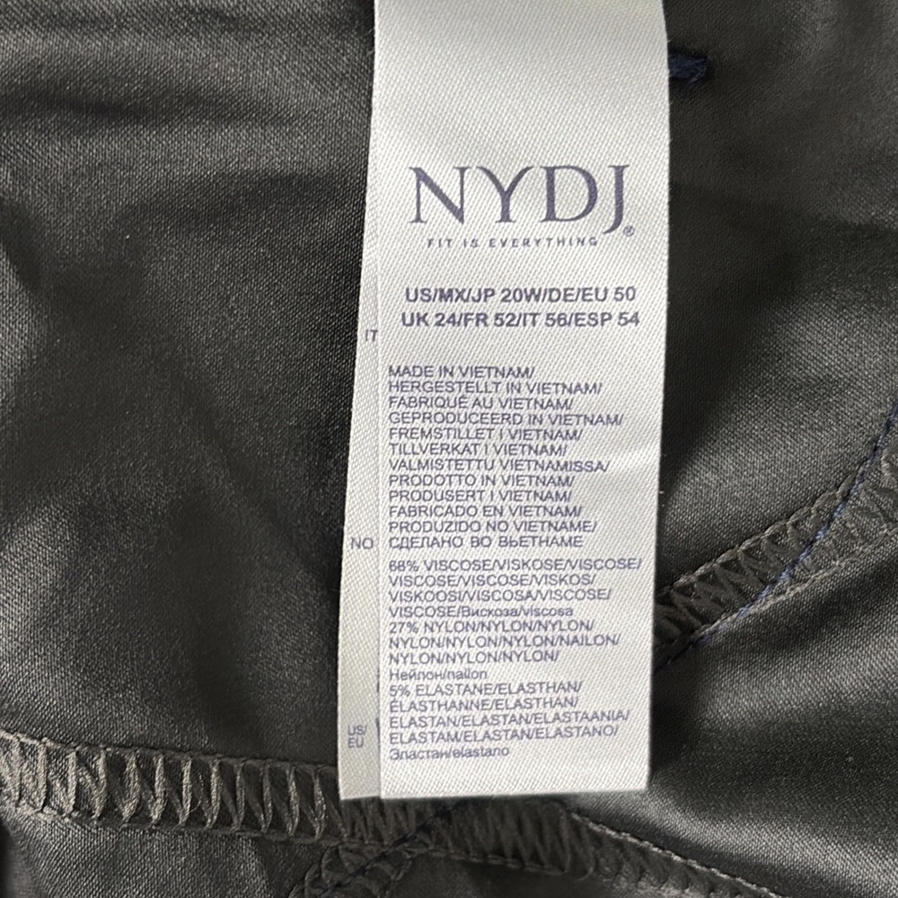 NYDJ Marilyn Straight Knit Pants Womens 20W Navy Blue Stretch Career Lift X Tuck - Picture 10 of 15